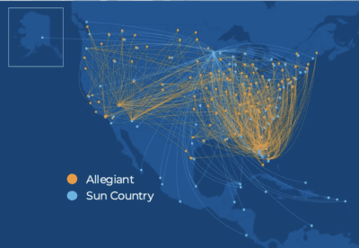 Allegiant sun country merger acquisition route map