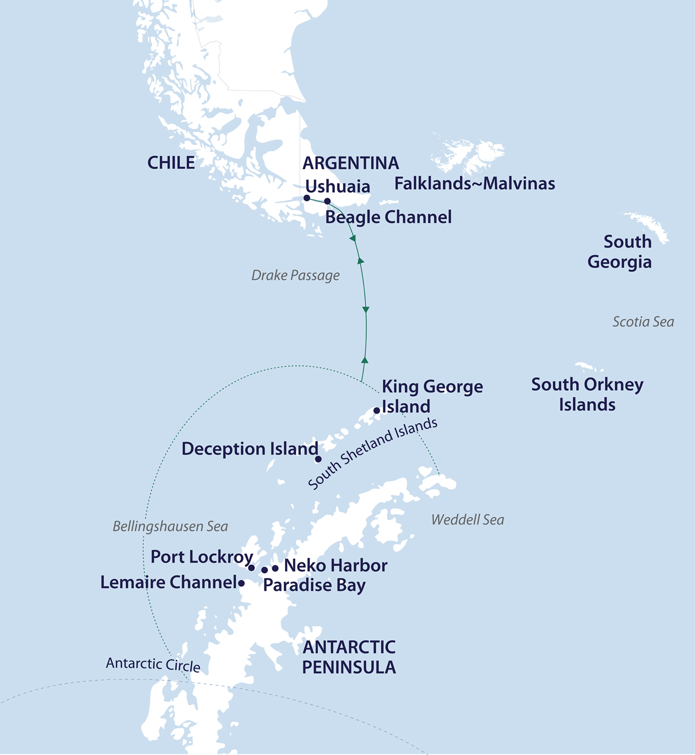 a map of the south america