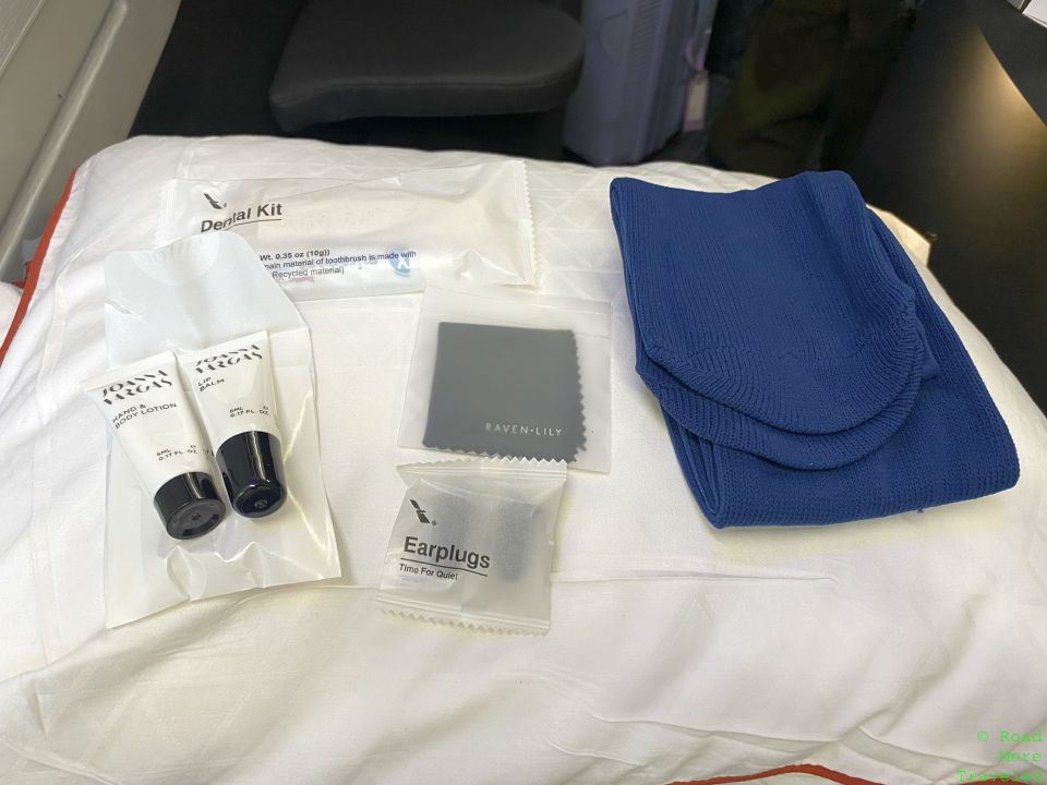 a group of items on a bed