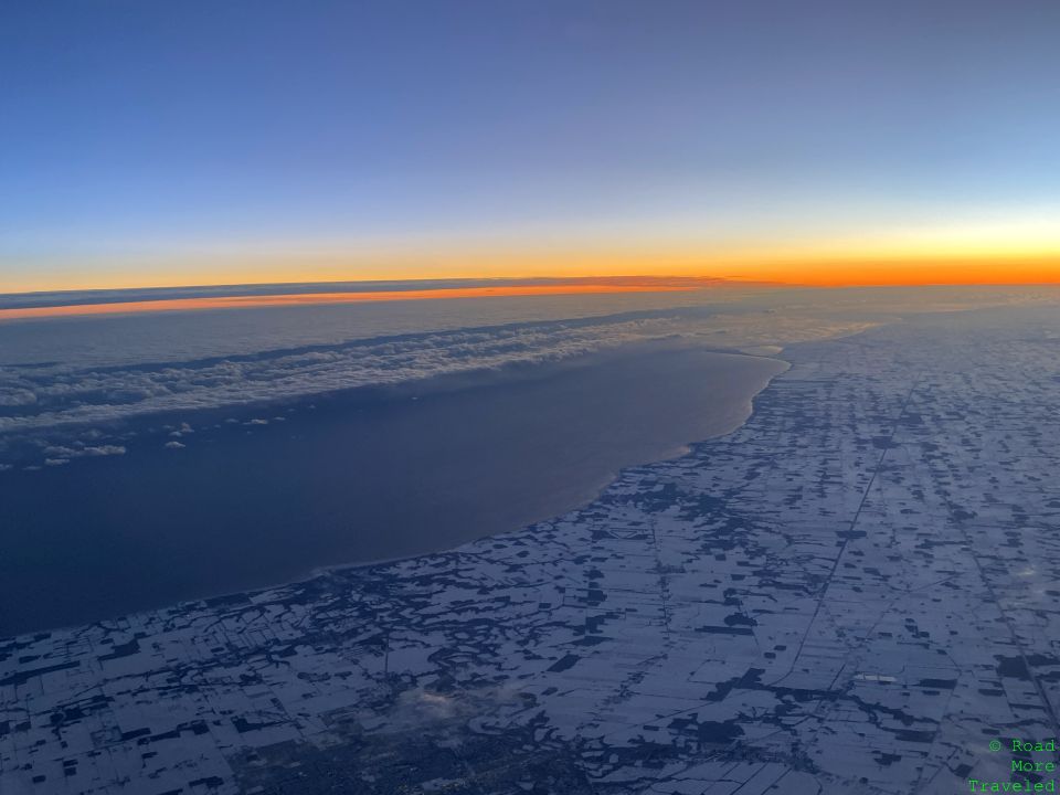 aerial view of a city and the ocean