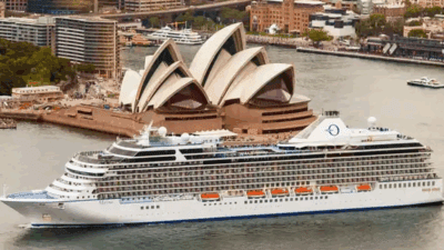 a cruise ship in the water