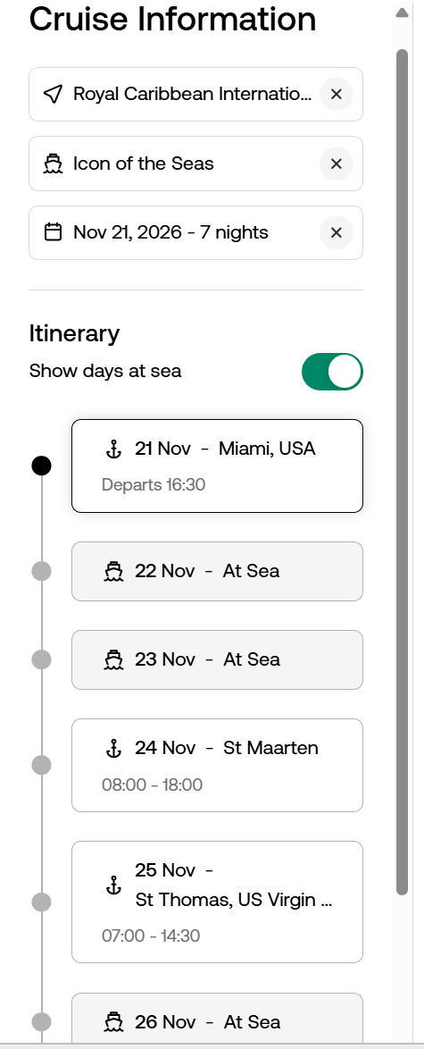 a screenshot of a flight schedule