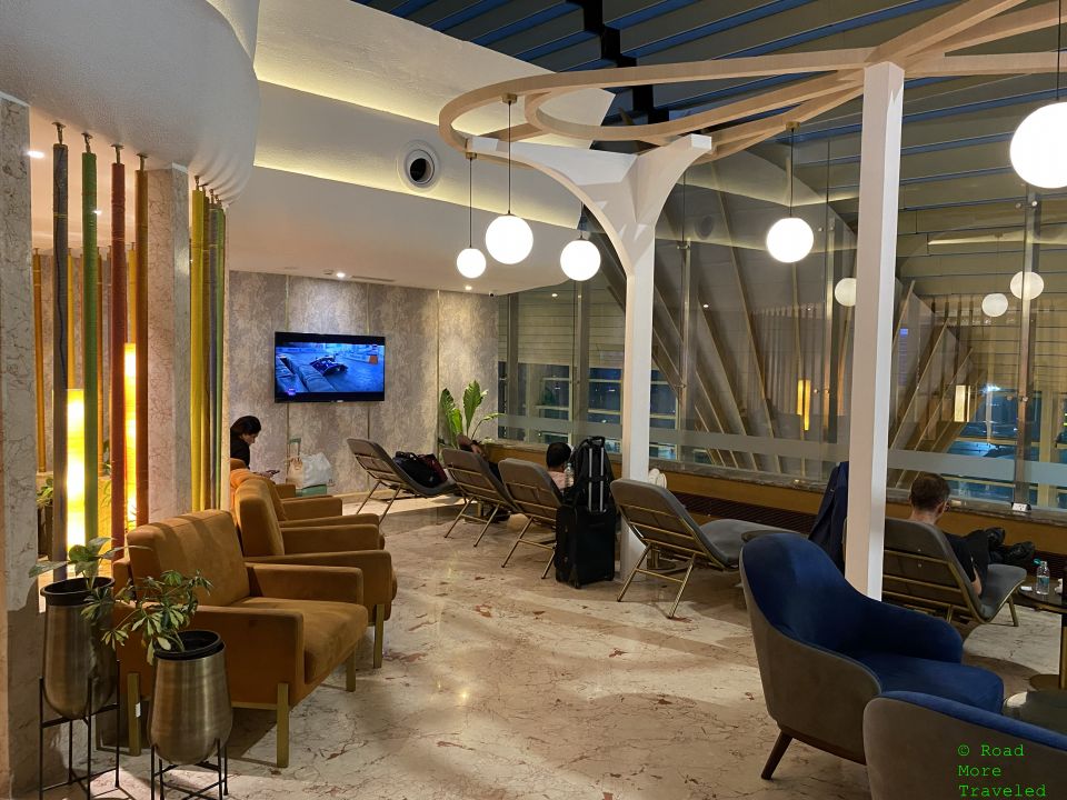 MAA T2 Travel Club Lounge seating area w/ sleeping chairs