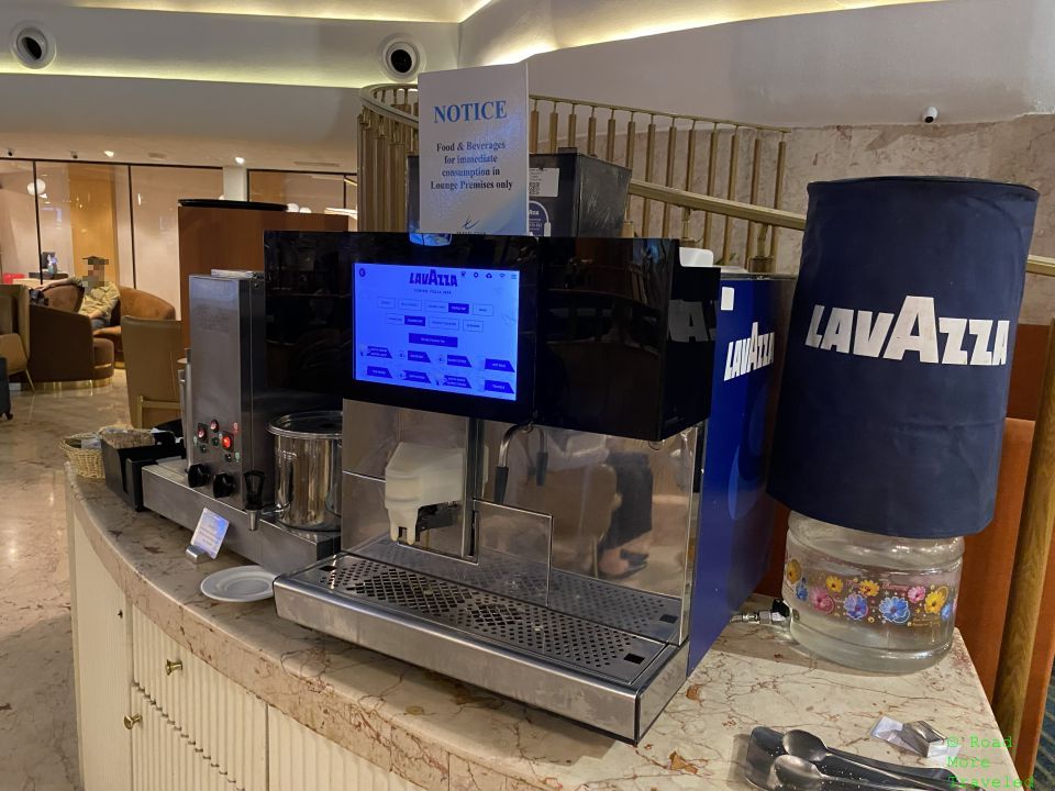 Coffee machine at Travel Club Lounge MAA T2