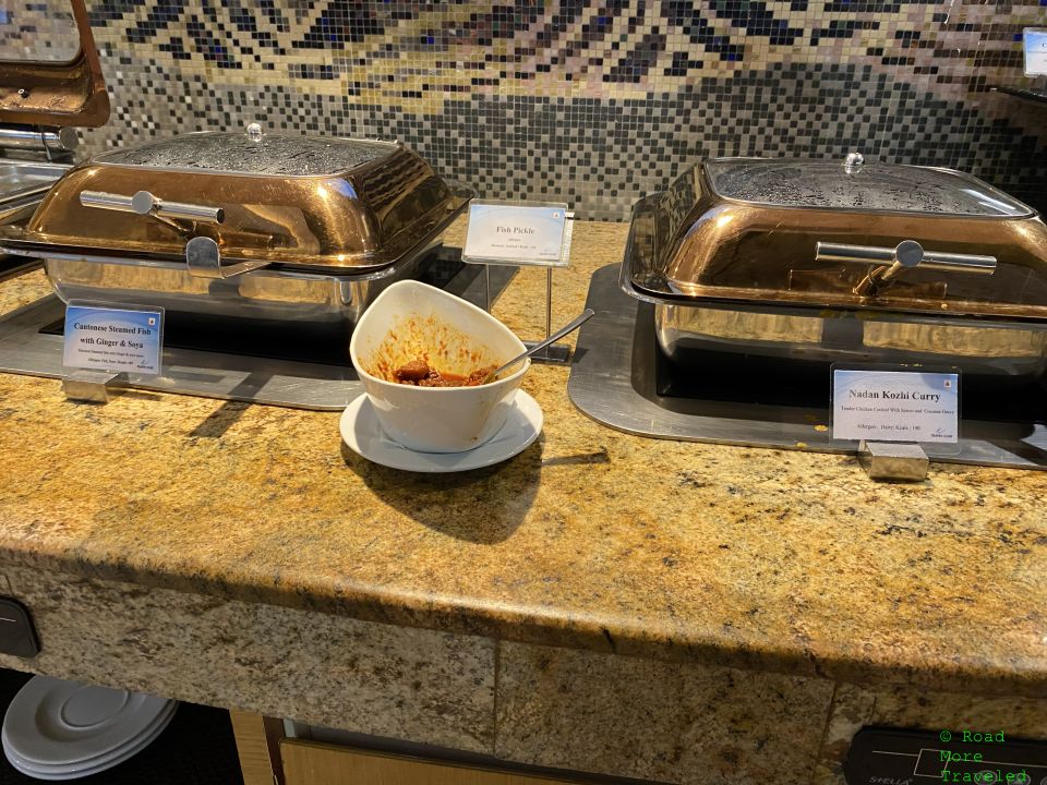 Travel Club Lounge Chennai Terminal 2 - non-veg buffet selection