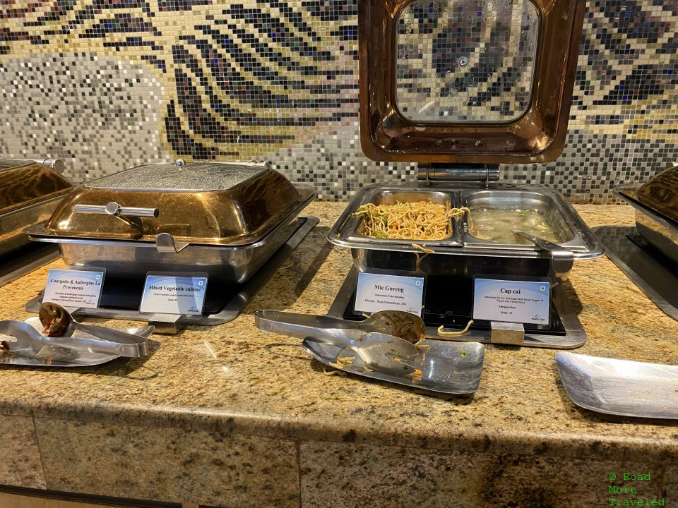 MAA T2 Travel Club Lounge - veg noodles and main courses