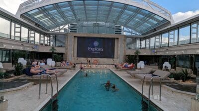 a pool with people in it