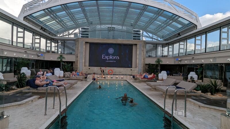 a pool with people in it