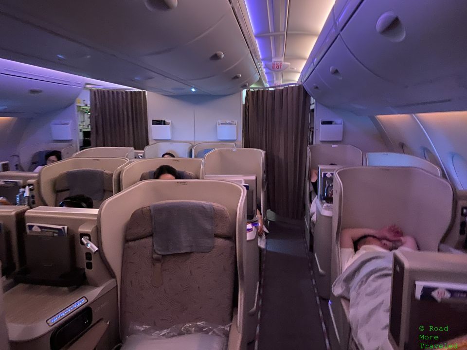 Asiana Airlines A380 Business Class mood lighting