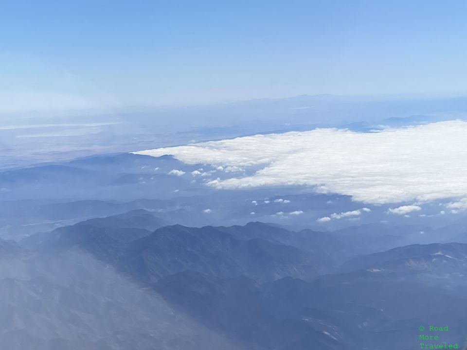 Marine layer approaching San Gabriel Mountains