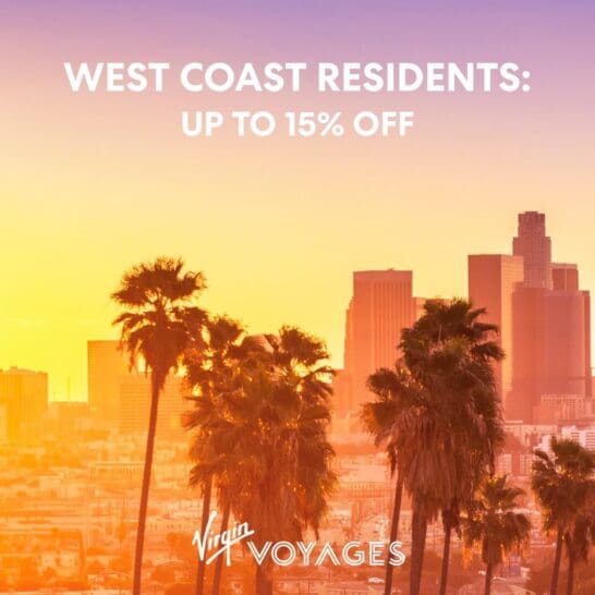 15% off Virgin Voyages for Western USA Residents